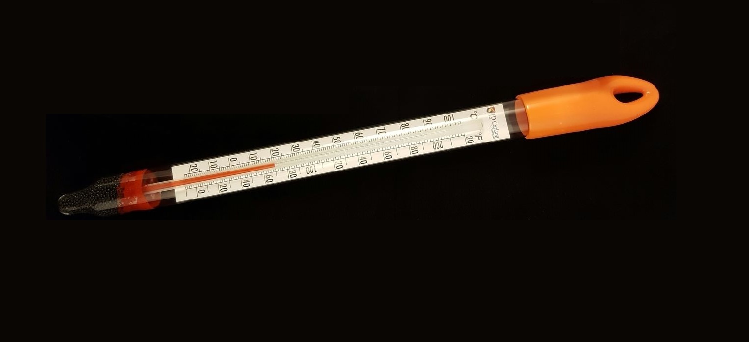 FLOATING THERMOMETER LD CARLSON GLASS 0F TO 220F/20C to105C BEER WINE