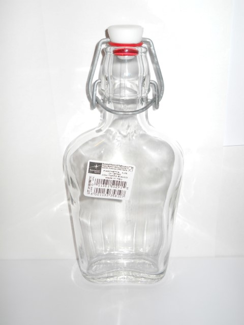 WHISKEY FLASKS BORMIOLI ROCCO PRESENTATION QUALITY 8.5 oz FLIP TOP POCKET FLASK - Image 3