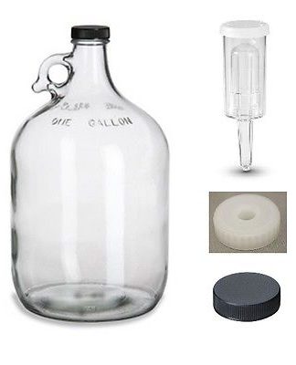 FERMENTING KIT 1 GALLON JUG w/AIRLOCK & CAPS FOR HOMEBREWING BEER WINE MAKING