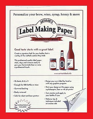 (UNAVAILABLE) WINE LABELS GUMMED LABEL PAPER FOR BEER WINE MOONSHINE JELLY SYRUP KOMBUCHA GIFT