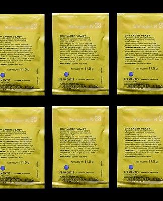 BEER YEAST S-23 6 PACK FOR COMMERCIAL LAGERS & PILSNER CLONES FERMENTIS SAFLAGER