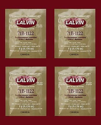 WINE YEAST 4 PK LALVIN 71B-1122 FOR JUICE CONCENTRATES FRUITY REDS WHITES MEADS