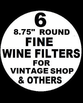 6 WINE FILTER PADS POLISH 8.75″ ROUND FOR VINTAGE SHOP VINAMAT PLATE FILTERS USA and EURO FILTERS