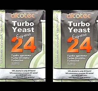 TURBO YEAST ALCOTEC 24 HOUR 2PK TURBO DISTILLERS YEAST 20% ALCOHOL WHISKEY STILL