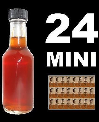 SHOOTERS!! MINI BAR LIQUOR BOTTLES CASE OF 24 MINIATURE WHISKEY SAMPLE BOTTLE w/CAPS