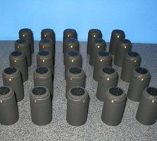 SHRINK CAPS 100 MATTE BLACK Winery Quality PVC Heat Shrink Capsules for Wine Bottles