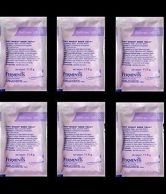 BEER YEAST WB-06 6 PK SAFBREW DRY ALE YEAST HOME BEER BREWING FERMENTIS HOMEBREW