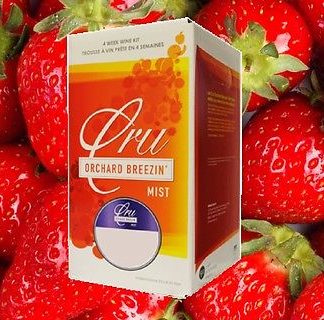WINE KIT STRAWBERRY SENSATION 6 GAL CRU ORCHARD BREEZIN’ MIST WINE MAKING KIT