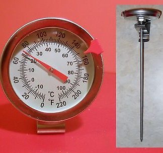 BREW KETTLE THERMOMETER SIDE CLIP STAINLESS STEEL HOMEBREW BEER MOONSHINERS MASH