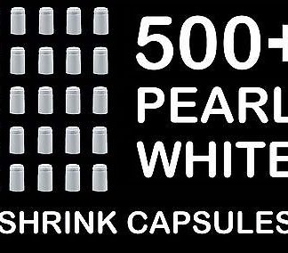 SHRINK CAPSULES 500+- NPT PEARL WHITE PVC NON-PULL TAB FOR WINE BOTTLES HEAT