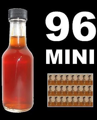 SHOOTERS!! MINI LIQUOR BOTTLES CASE OF 96 MINIATURE WHISKEY SAMPLE BOTTLE w/CAPS