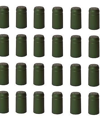 SHRINK CAPSULES 400+ NPT GREEN METALLIC PVC NON-PULL TAB FOR WINE BOTTLES HEAT