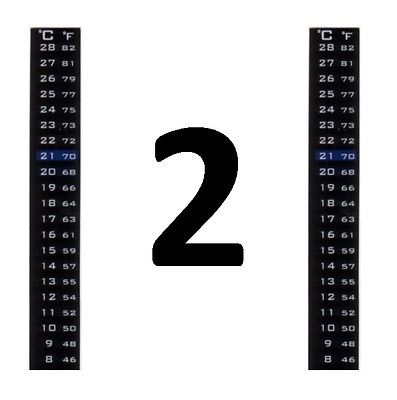 THERMOMETER 2x SIMPLE LCD STRIP THERM FOR HOME BREWING - SELF STICK TO WINE BEER MAKING KIT PCS