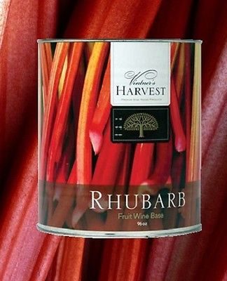 WINE KIT CANNED RHUBARB FRUIT WINE BASE 96oz #10 CAN VINTNERS HARVEST 3-5 GAL