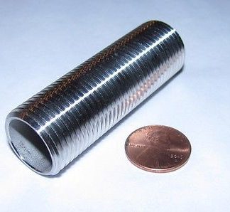 THREADED STEM 2X1/2" NPT 304 STAINLESS STEEL NIPPLE FOR COOLER BULKHEAD MASH TUN