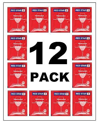 WINE YEAST 12 PK RS MONTRACHET RED STAR FOR REDS DARK BERRIES MUSCADINES GRAPES