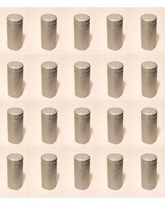SHRINK CAPSULES 100 LARGE SILVER METALLIC PVC HEAT SEALS FOR JUMBO WINE BOTTLES