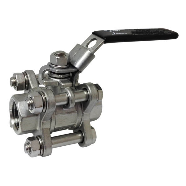 THREE PIECE 3PC BALL VALVE LOCKING HANDLE FULL PORT 1/2" NPT 304 SS STAINLESS STEEL WOG 1000 FOR HOME BREWING - Image 3