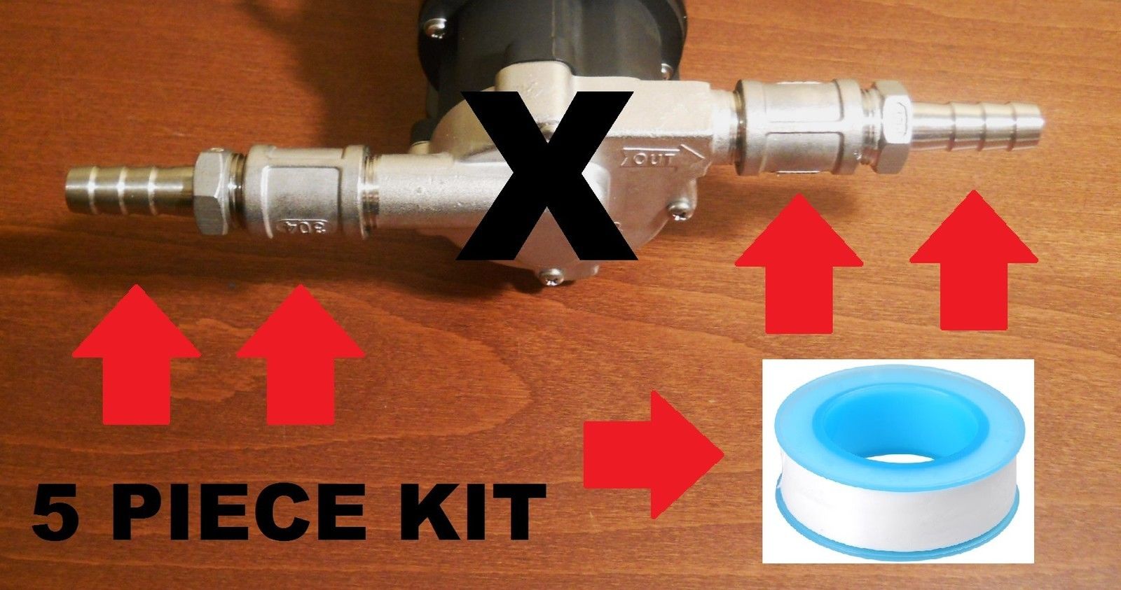 CHUGGER PUMP FITTING KIT LARGE 1/2×7/16″ FOR INLINE STAINLESS STEEL OR POLY HEAD - Image 3