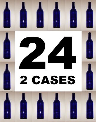 WINE BOTTLES 24 COBALT BLUE BORDEAUX BRAND NEW 2 CASES OF 12 750ml MAKING WINE?