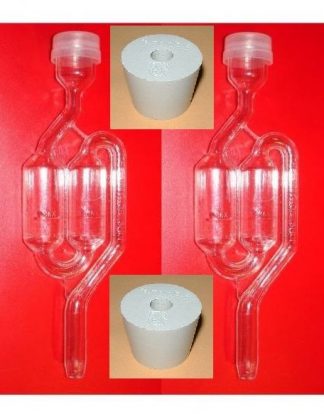 USA STOCK! 2 PACK TWIN BUBBLE AIRLOCKS AND 2 RUBBER BUNG CARBOY AIRLOCK STOPPERS