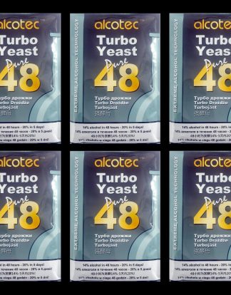 ALCOTEC 48 HOUR TURBO YEAST 6 PACK DISTILLERS YEAST 20% ALCOHOL WHISKEY STILL