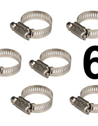 HOSE CLAMP STEEL 6 PACK FITS BEER LINES GAS LINES 1/4″ 3/16″ 1/2″ 5/8″ CAL-HAWK