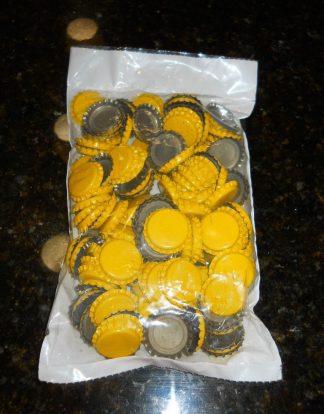 CROWN CAPS 144 YELLOW NEW BOTTLE CAPS STANDARD 26.5 SIZE FOR SODA & BEER BOTTLES