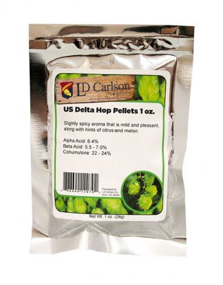 DELTA HOPS 1 OZ HOP PELLETS LDC FACTORY PACKED IN NITROGEN FOIL FOR HOME BREWING BEER KIT