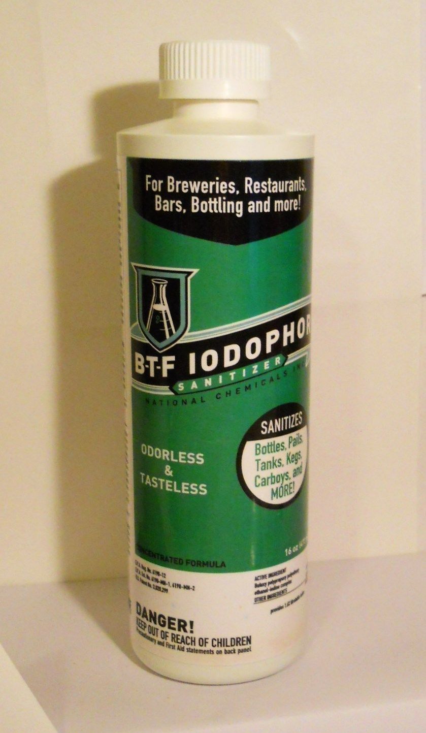 IODOPHOR BTF SANITIZER 16oz Iodine Sterilizer B-T-F For Sanitizing Beer Brewing and Wine Making Equipment