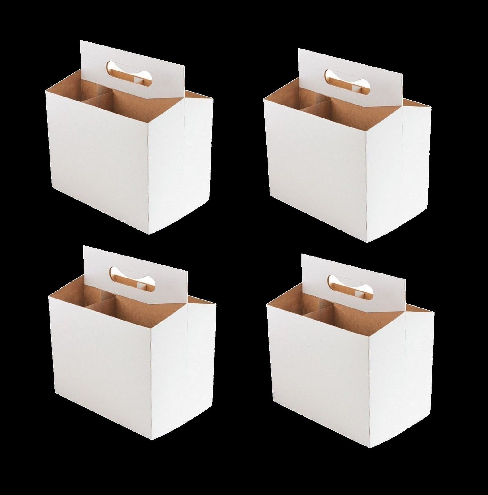 BEER BOTTLE CARRIERS JOE SIX PACK 4PC SODA CARRIER WHITE TRANSPORTERS 6 BOTTLES - Image 2