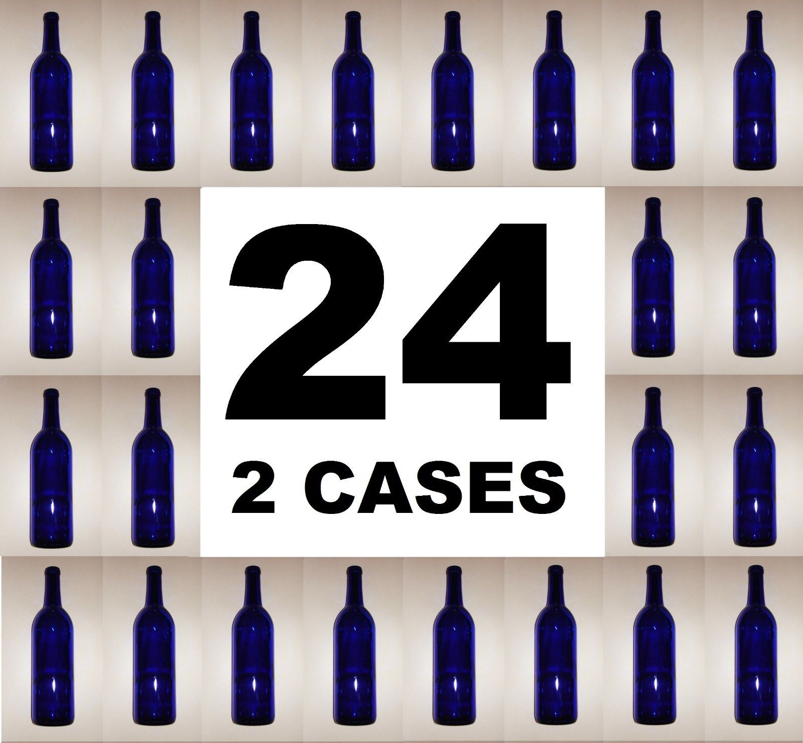 WINE BOTTLES 24 COBALT BLUE BORDEAUX BRAND NEW 2 CASES OF 12 750ml MAKING WINE? - Image 2