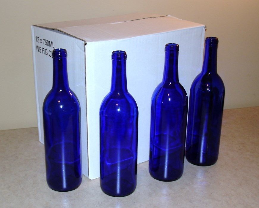 WINE BOTTLES 24 COBALT BLUE BORDEAUX BRAND NEW 2 CASES OF 12 750ml MAKING WINE? - Image 4