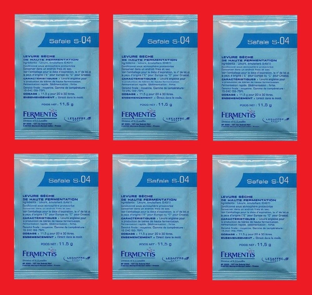 6 PACKS S-04 SAFALE DRY ENGLISH ALE Beer Yeast Fermintis S04 - Image 2
