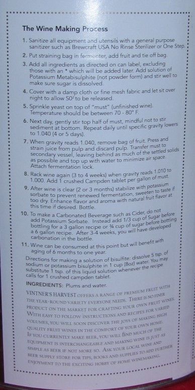 WINE KIT PLUM WINE CANNED FRUIT BASE 96oz #10 CAN VINTNERS HARVEST 3-5 GAL - Image 5