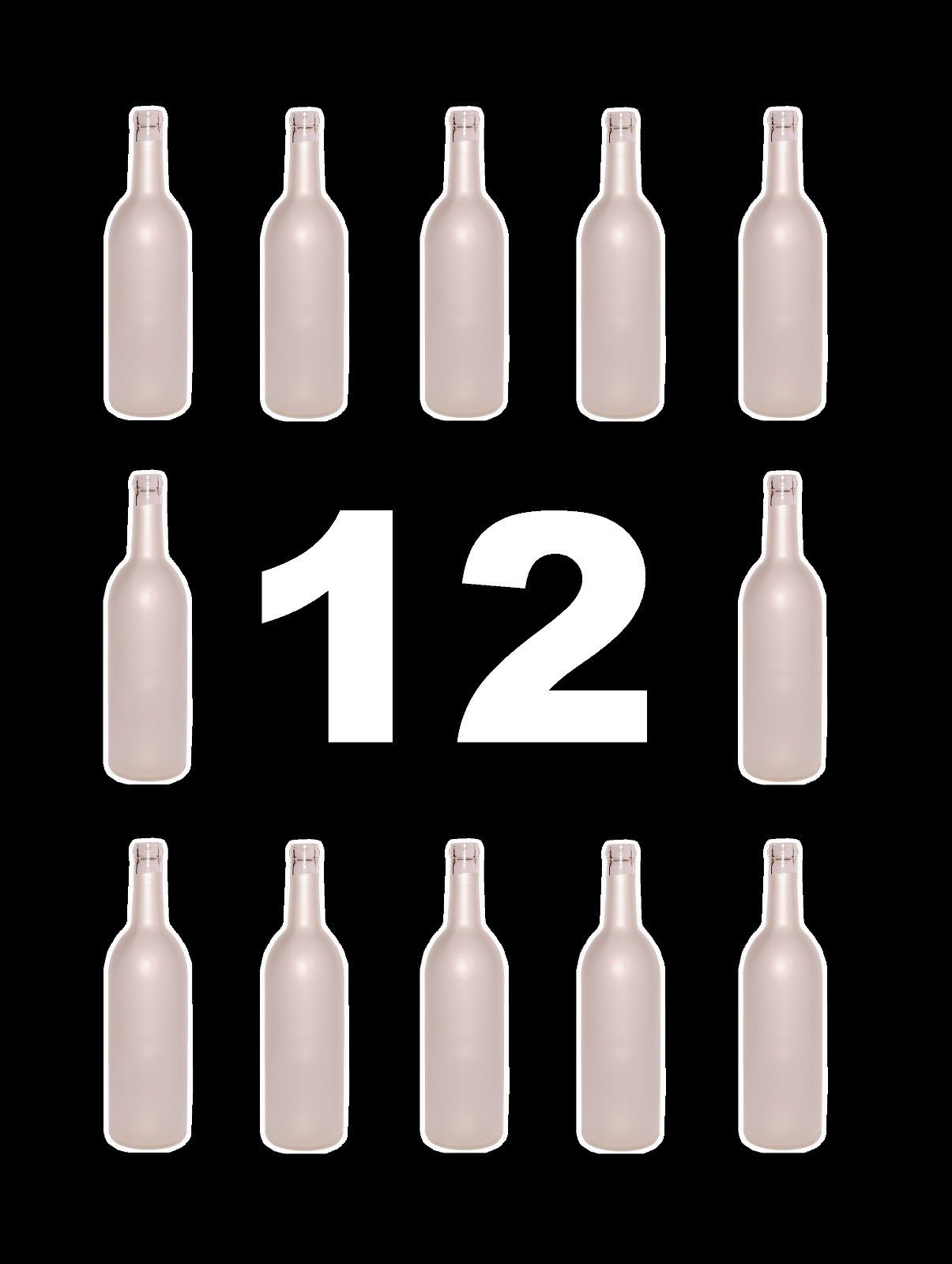 WINE BOTTLES 12 WHITE FROST BORDEAUX Brand New Case of 12 750ml FROZEN FROSTED - Image 2