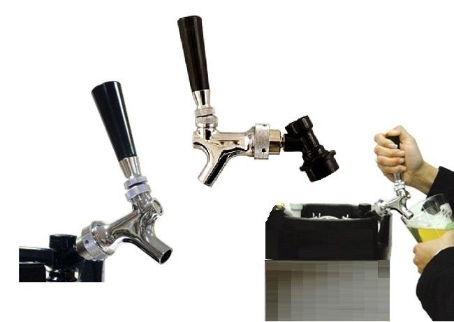 BEER TAP SAMPLING FAUCET w/ BALL LOCK QUICK DISCONNECT for CORNELIUS CORNY KEG - Image 3