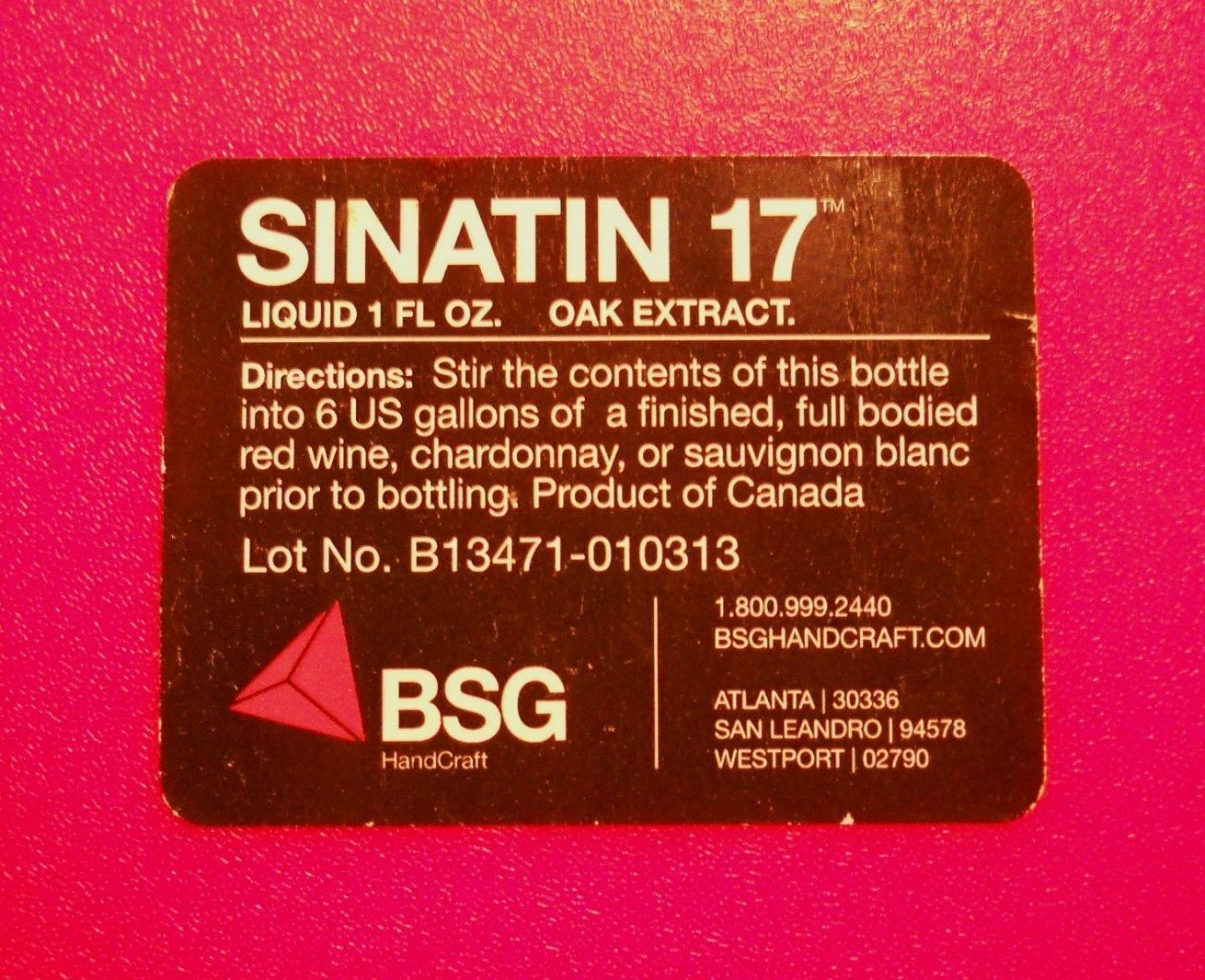 1 LITER SINATIN 17 LIQUID OAK EXTRACT for Oaking Aging Fine Wines Whiskey and Barrel Oaked Beer - Image 2