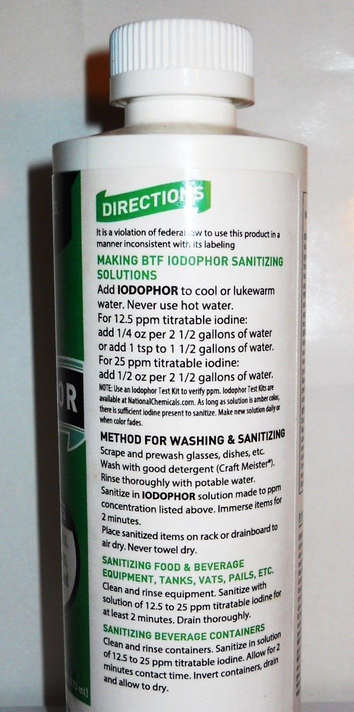 IODOPHOR BTF SANITIZER 4 oz Iodine Sterilizer B-T-F For Sanitizing Beer and Wine Making Equipment - Image 5