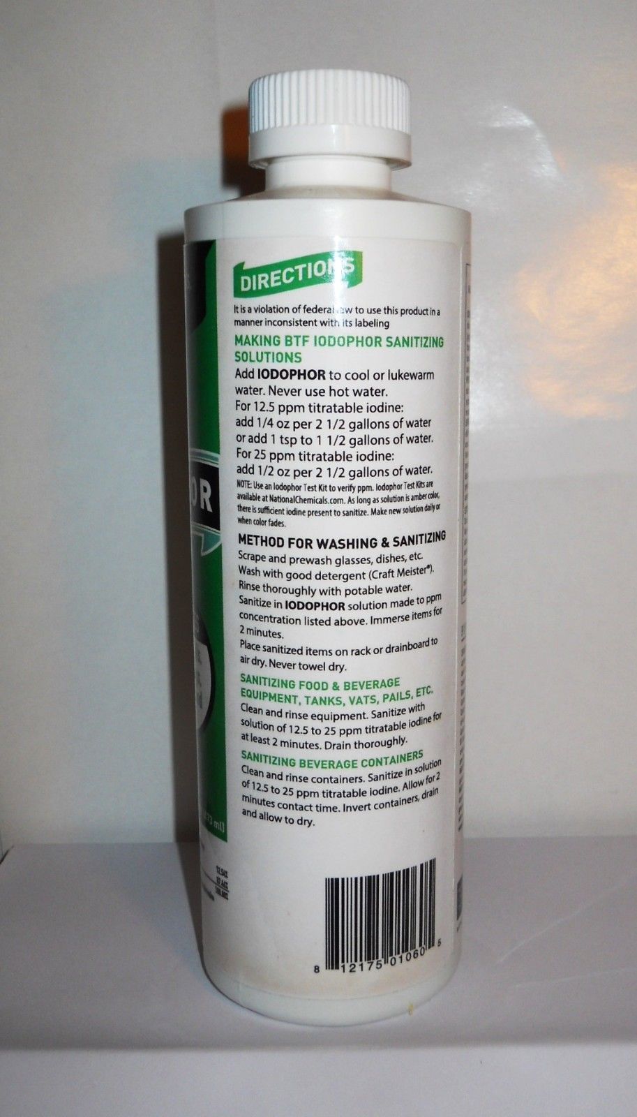IODOPHOR BTF SANITIZER 4 oz Iodine Sterilizer B-T-F For Sanitizing Beer and Wine Making Equipment - Image 9