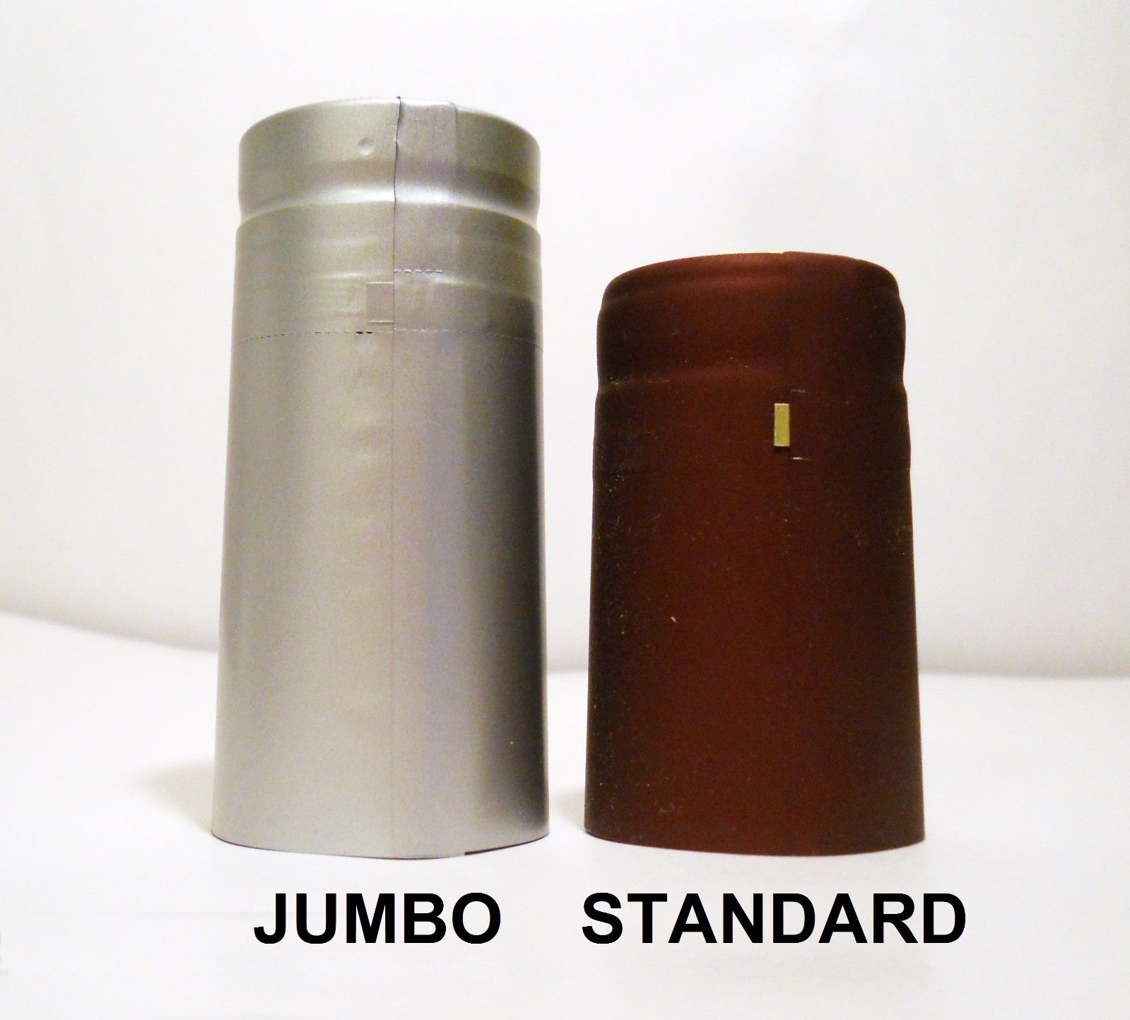 SHRINK CAPSULES 100 LARGE SILVER METALLIC PVC HEAT SEALS FOR JUMBO WINE