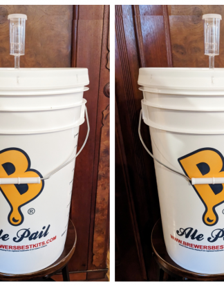 BUCKET KIT 2 PACK 6.5 GAL BEER MAKING KITS w/ LIDS + AIRLOCKS - Fermenters For Beer Wine Moonshine Vegetables