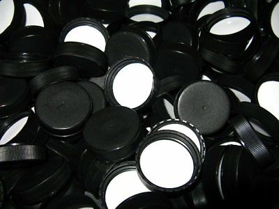 12 Pack SCREW CAPS 38/400 CT (Continuous Thread ) Black Ribbed Polypropylene with Foam Liner - Compatible with Gallon Jugs Growlers and 12oz Beverage/Sauce Woozy Bottles