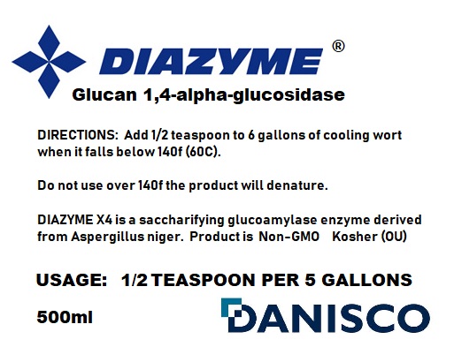 AGGRESSIVE LIQUID GLUCOAMYLASE AMYLASE ENZYME DIAZYME 4X - Converts All Starches to Sugars - Image 2
