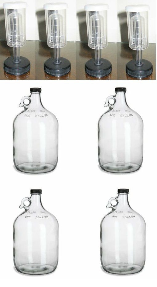 4 GLASS 1 GALLON JUGS + AIRLOCKS FOR HOMEBREWING BEER WINE MAKING KITS MOONSHINE - Image 6