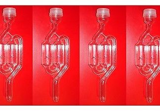 AIRLOCKS 4 S DOUBLE BUBBLE TWIN AIRLOCK FOR BEER WINE MOONSHINE FERMENTATION NEW