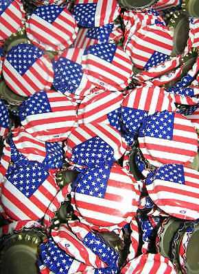 CROWN CAPS 144 AMERICAN FLAG CROWNS For Beer and Soda Bottles Oxygen Absorbing Nice Design