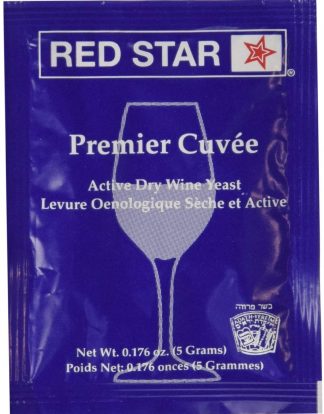 WINE YEAST Red Star PREMIER CUVEE Champagne Cuvee 5g Single Pack for Dry Whites, New Reds, Cider