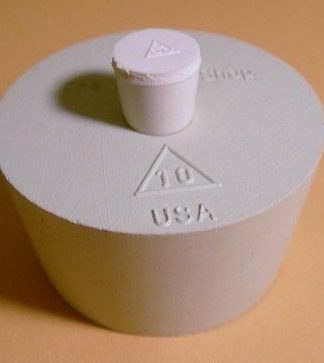 DRILLED RUBBER BUNG #10 CORK For PET Carboy or Fermenter Airlock w/000 Plug Stopper