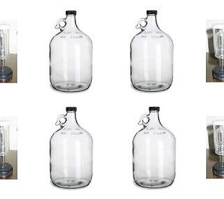 4 GLASS 1 GALLON JUGS + AIRLOCKS FOR HOMEBREWING BEER WINE MAKING KITS MOONSHINE